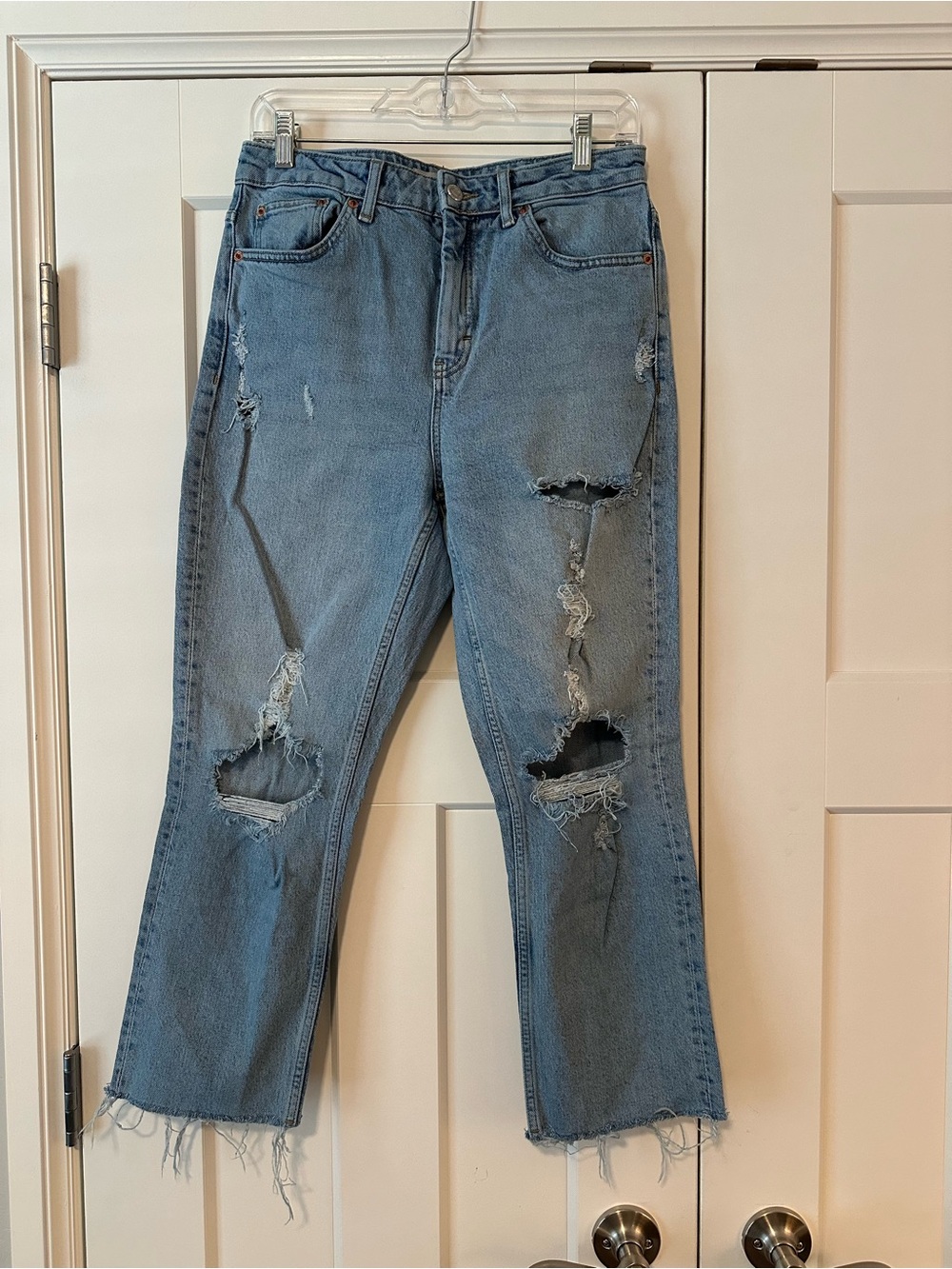 Topshop Light Blue Straight Jeans